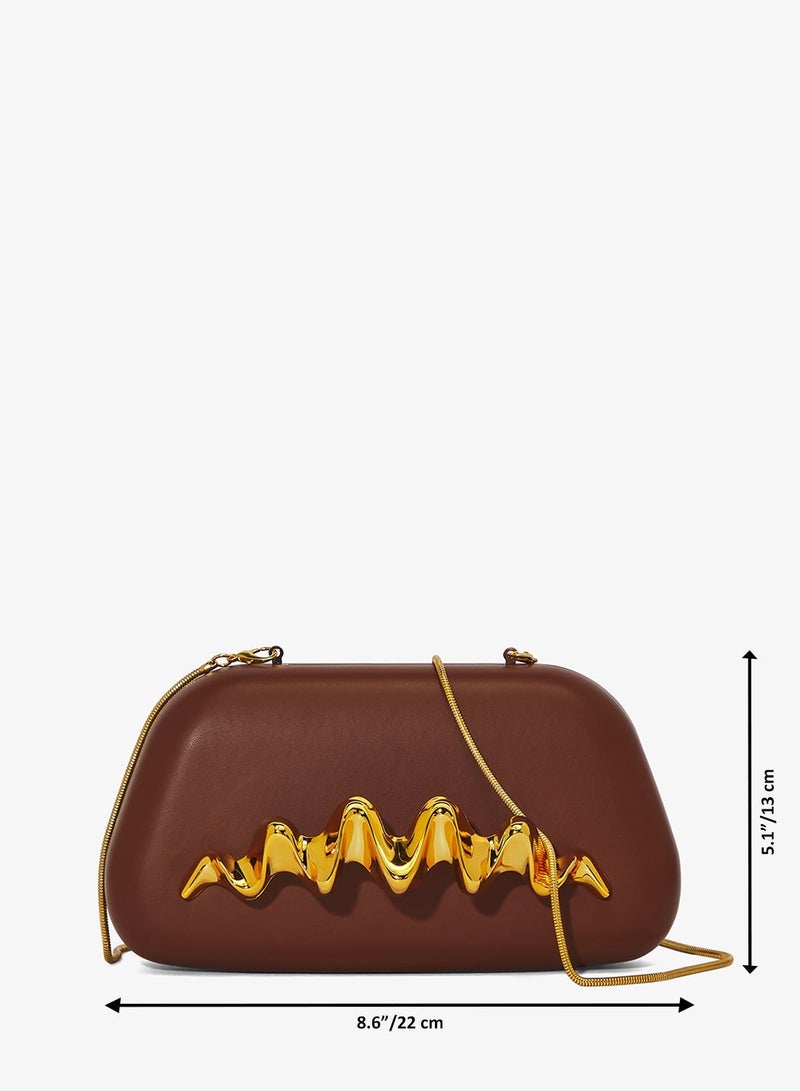 Namshi x Gold Accent Detailed Clutch - Image 5